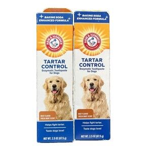 2 Pk Arm & Hammer Tartar Control Enzymatic Toothpaste for Dogs Beef Flavor 2.5oz